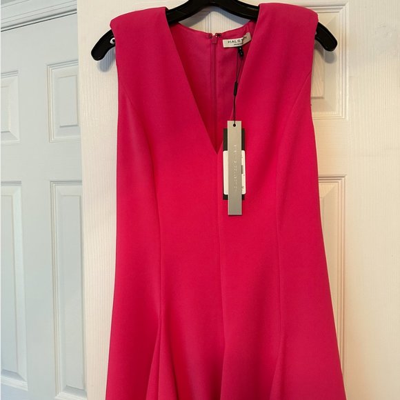 NWT Halston Heritage Pink High Low Sleeveless Cocktail Dress - Picture 5 of 5